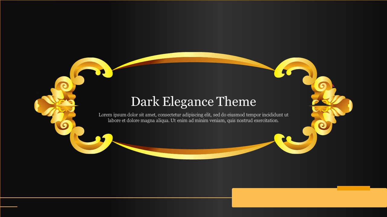 Editable Dark Elegance Theme PowerPoint Slide Design